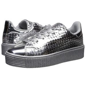 Silver Platform Sneakers - extra laces included!